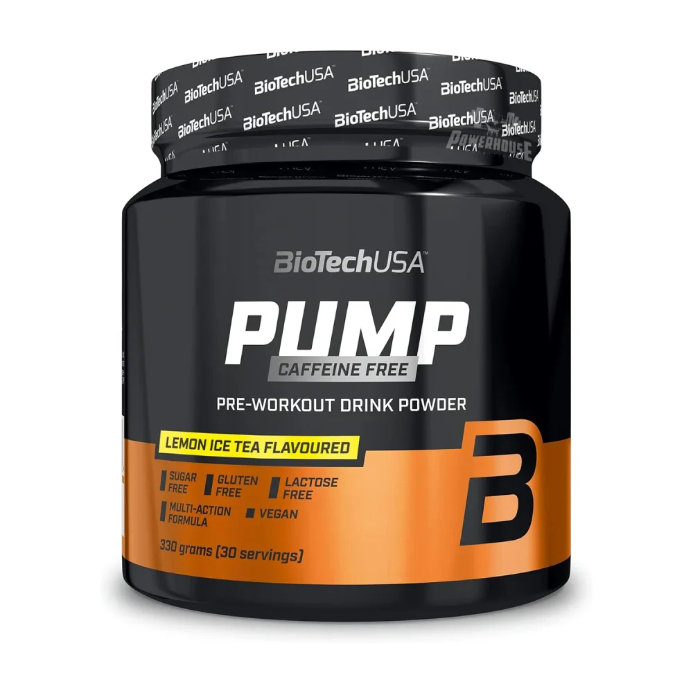 BioTechUSA Pump Caffeine Free Drink Powder 330g Lemon Ice Tea Powerhouse mk