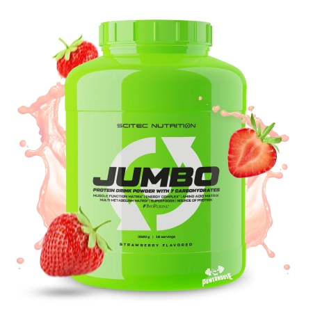 Scitec Jumbo Strawberry 3520g Powerhouse Suplementi Mass Gejneri MK