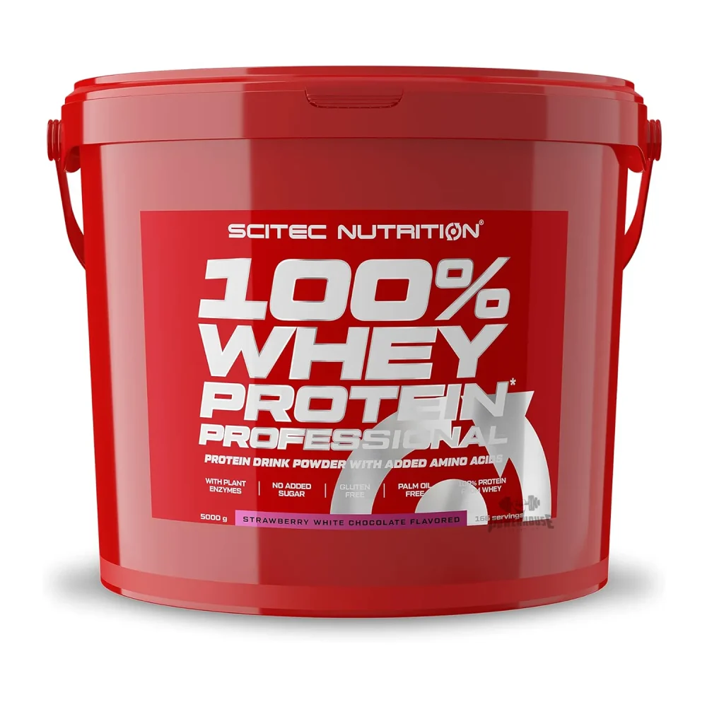 Scitec Nutrition 100% Whey Protein Professional 5000g strawberry white chocolate powerhouse suplementi mk