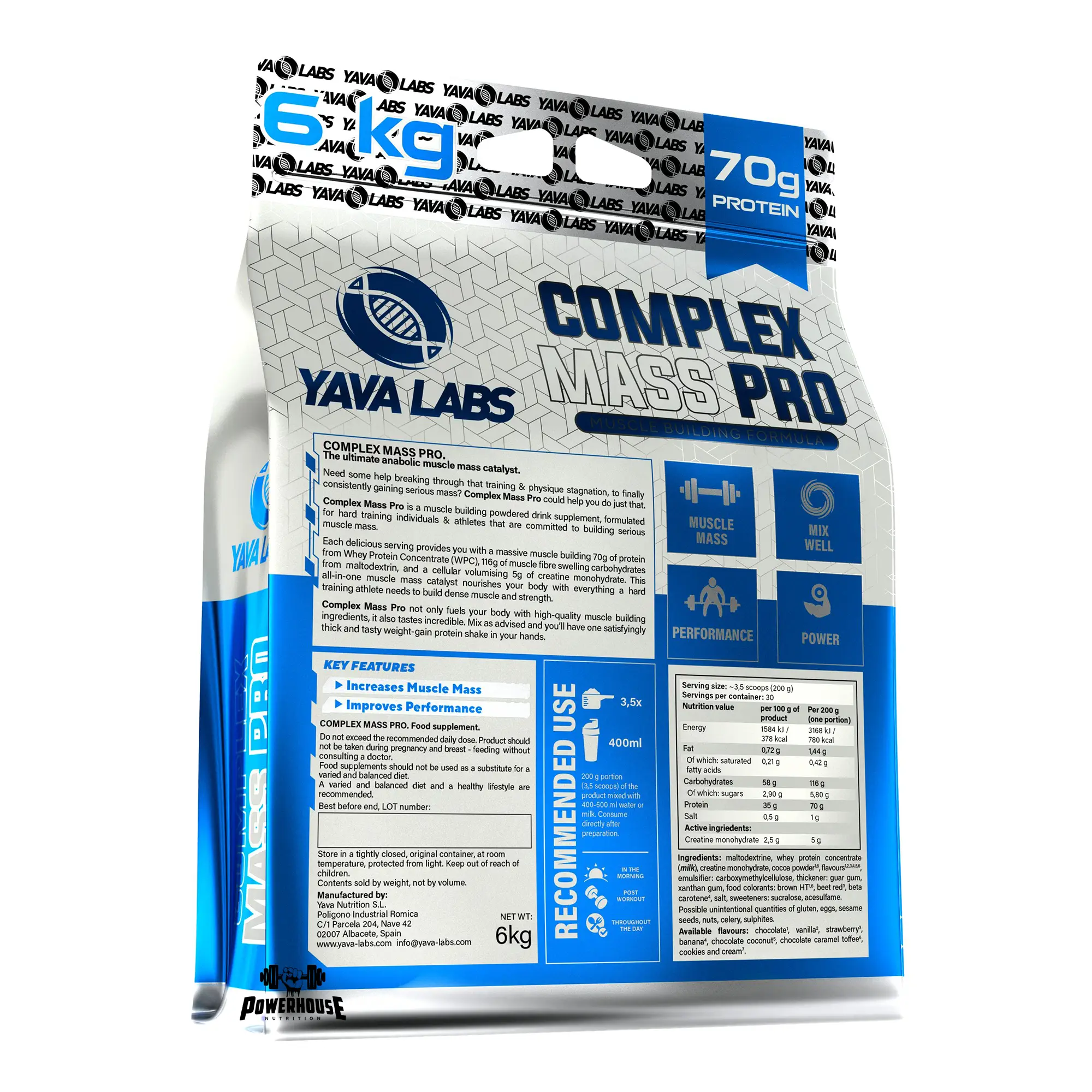Complex Mass Pro вкусови: банана, јагода, колачиња
