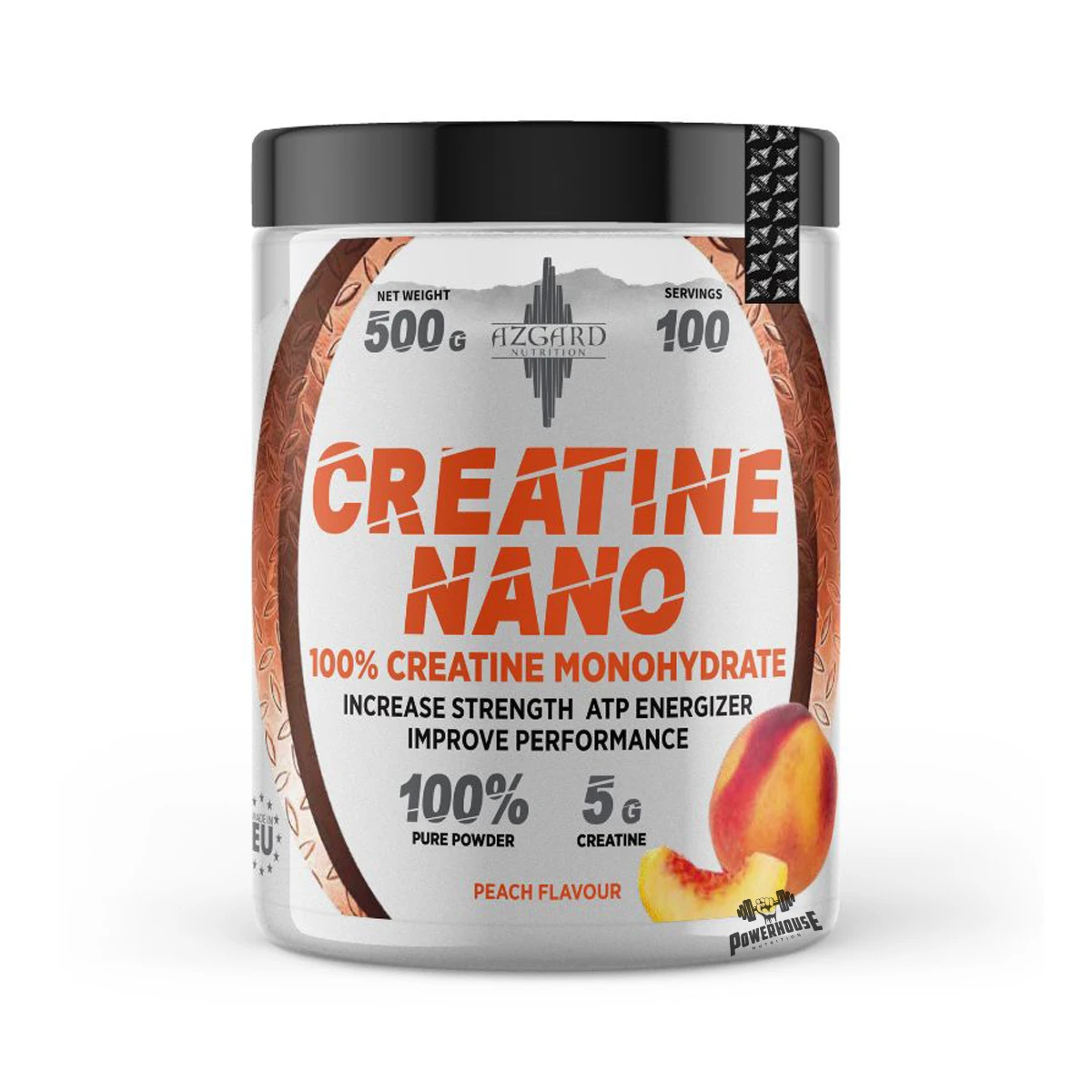 azgard creatine nano monohydrate peach flavour 500g powerhouse kreatini mk cena
