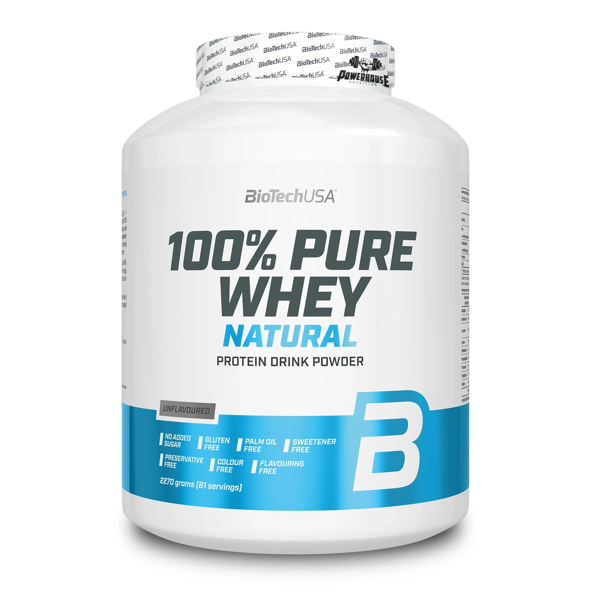 BioTechUSA 100% Pure Whey 2270g Natural Powder Powerhouse Proteini mk BioTechUSA 100% Pure Whey 2270g Natural Powder Powerhouse Proteini mk