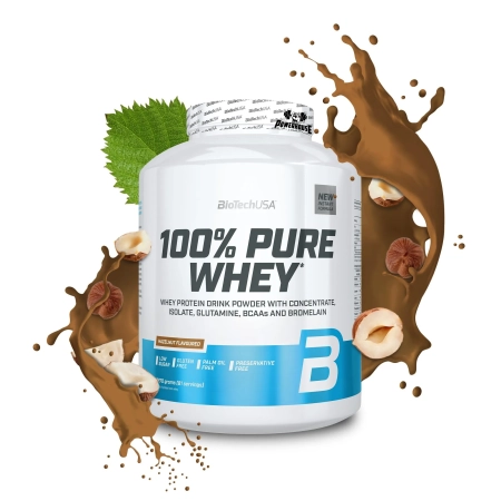 BioTechUSA 100% Pure Whey Hazelnut 2270g 81 Servings Powerhouse Suplementi MK
