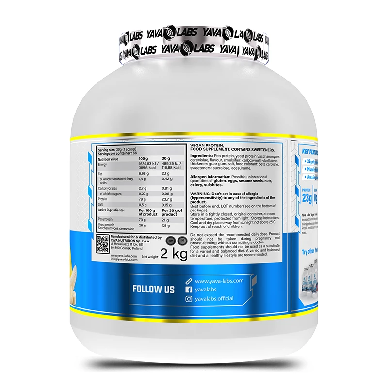 Yava Labs Vegan Protein 2kg Info fitnes suplementi mk