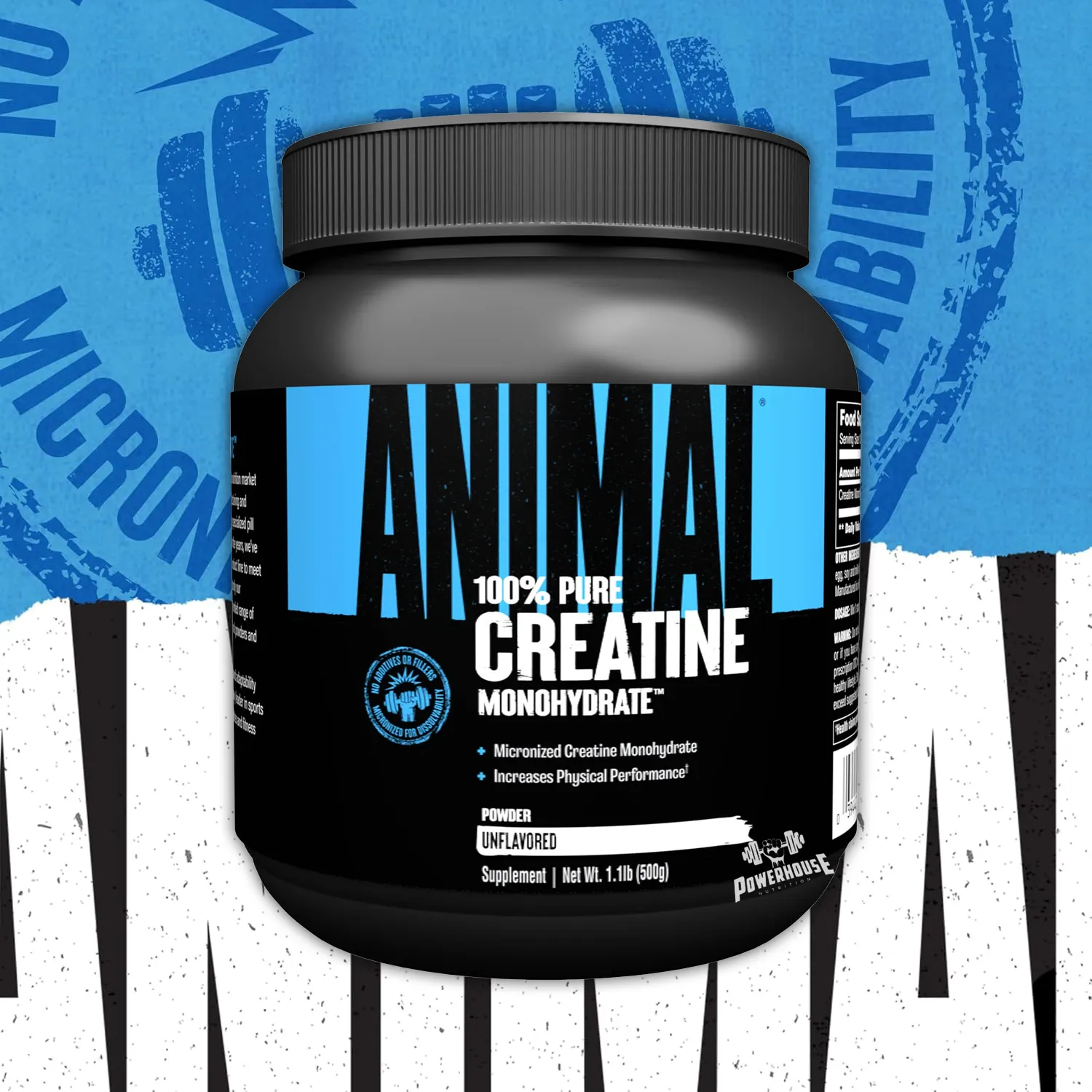 Universal Animal 100% Pure Creatin Monohydrate Powder Unflavored 500g Kreatin MK