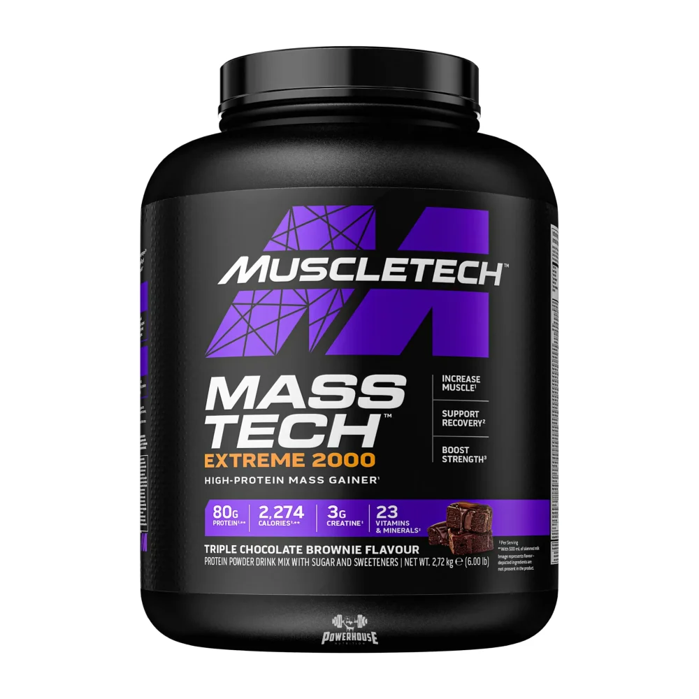 MuscleTech Mass Tech Extreme 2000 Mass-Gainer Triple Chocolate Brownie 2720g Powerhouse Gejneri MK