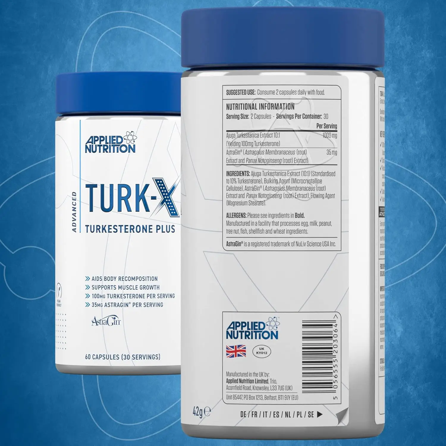 Applied Nutrition Turk-X Turkesterone Plus, 60 caps Suplementi Testo Busteri MK