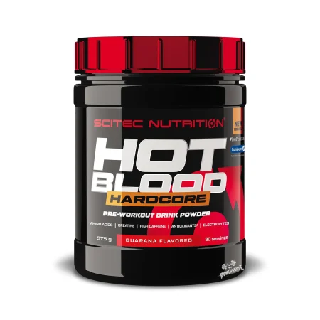 Scitec Nutrition Hot Blood Hardcore Pre-Workout Powder Guarana, 375g Supplements Macedonia