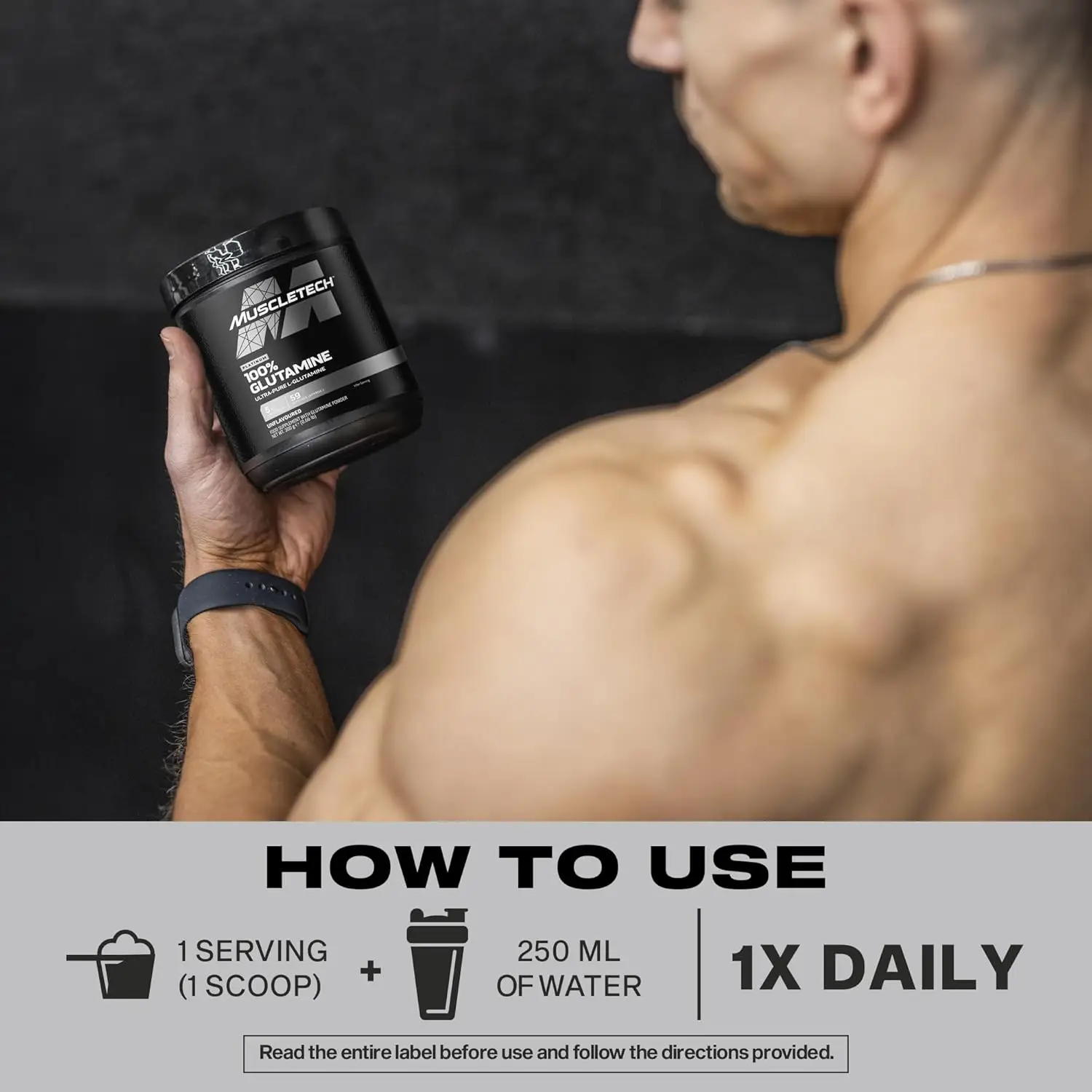 Muscletech Platinum 100% Glutamine 300g Instruction