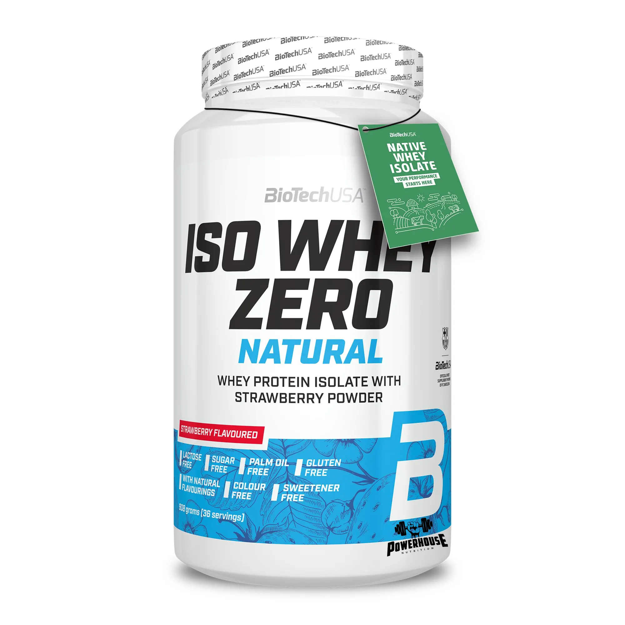 Biotech USA Iso Whey Zero Natural Strawberry, 908 g suplementi proteini mk