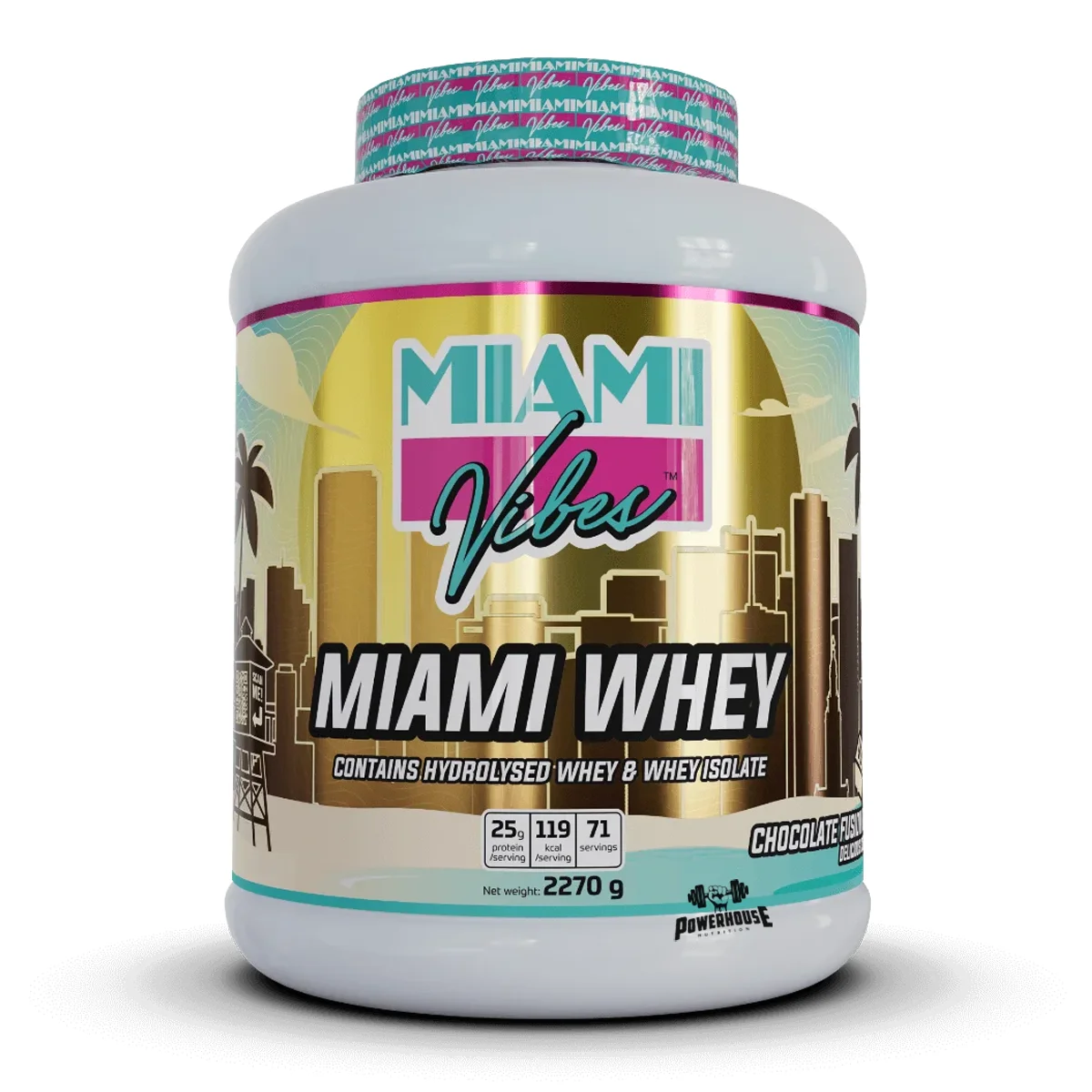 miami vibes whey protein blend chocolate fusion 2270 g powerhouse proteini mk