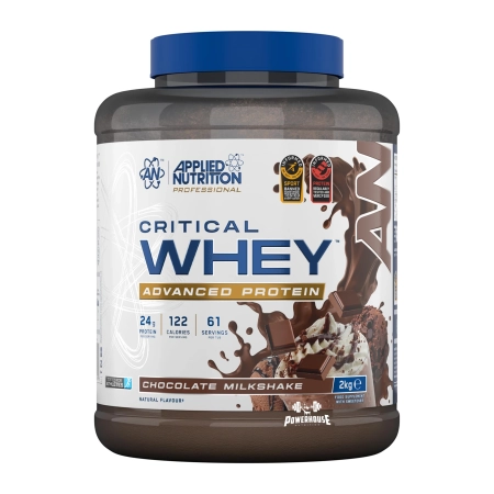 applied nutrition critical whey protein chocolate milkshake 2kg протеин мешавина од сурутка концентрат изолат и хидролизат во прав