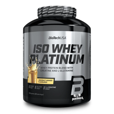 biotech usa iso whey platinum protein 908g Изолат протеин со креатин и глутамин во прав