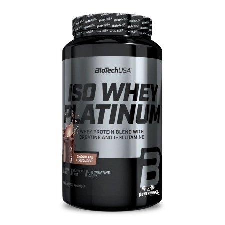 biotech usa iso whey platinum protein 908g Изолат протеин со креатин и глутамин во прав