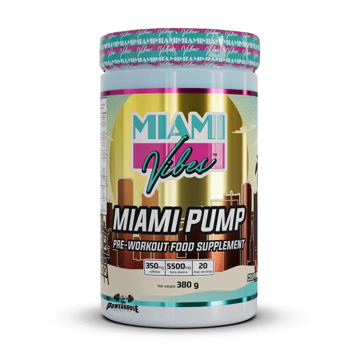 miami vibes pump pre workout cola favlour 380g powerhouse supplements macedonia