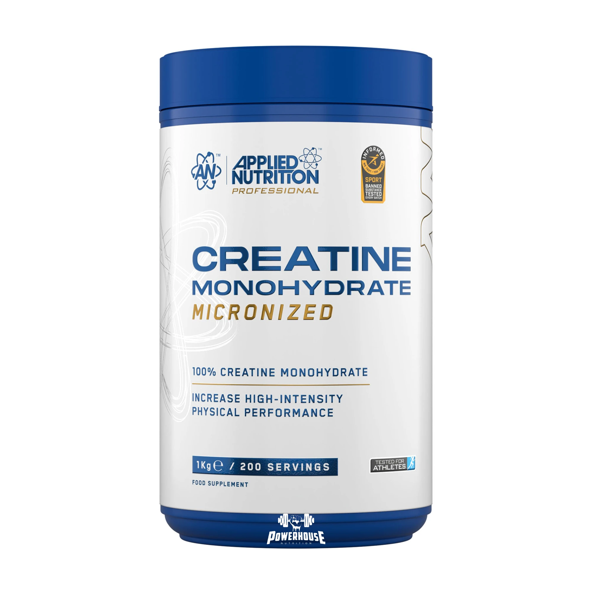 Applied Nutrition Creatine Monohydrate Micronized 1kg powerhouse kreatin mk Креатин монохидрат без вкус 1кг пакување од Applied Nutrition