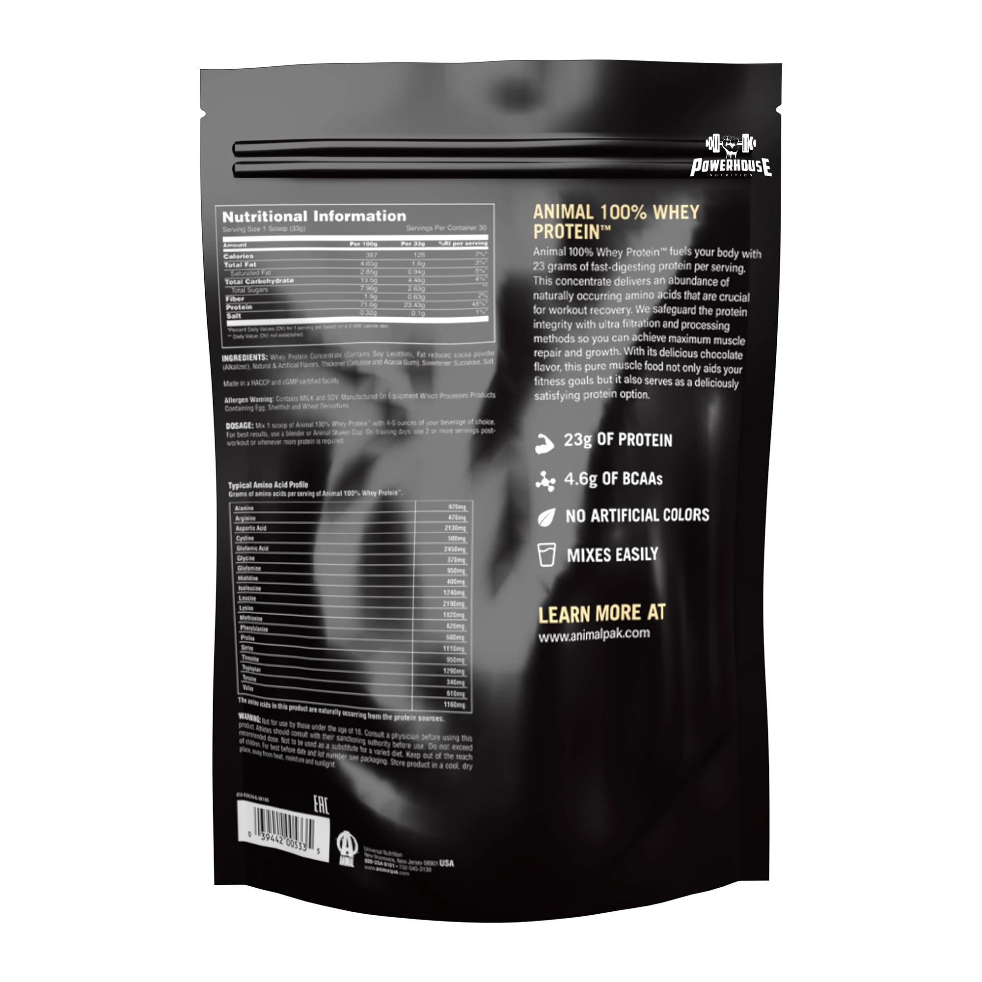 animal 100% whey protein powder 1kg powerhouse nutrition mk