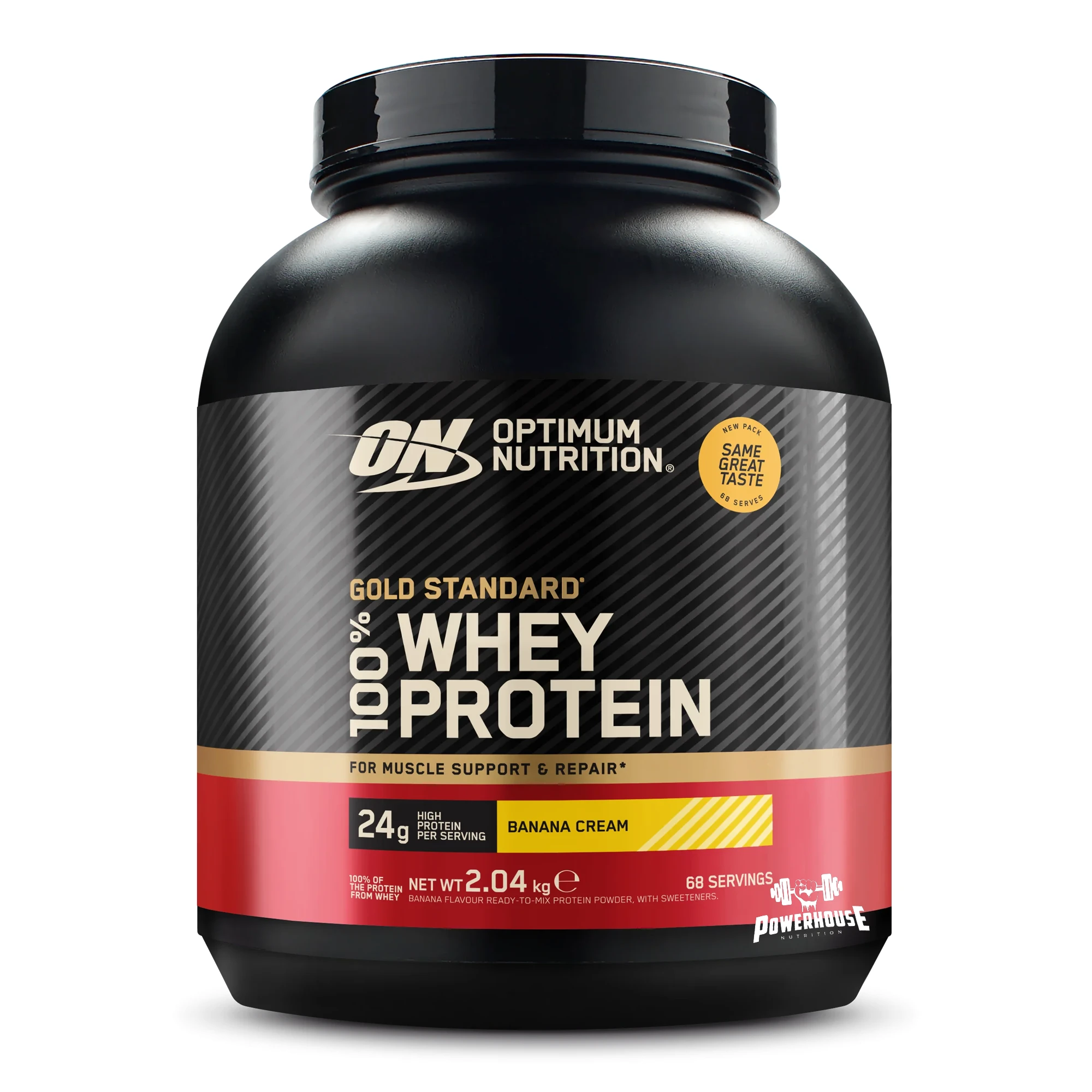optimum nutrition gold standard 100% whey protein 2 kg banana powerhouse proteini mk 100% Whey протеин во прав од Optimum Nutrition за градење мускули и закрепување