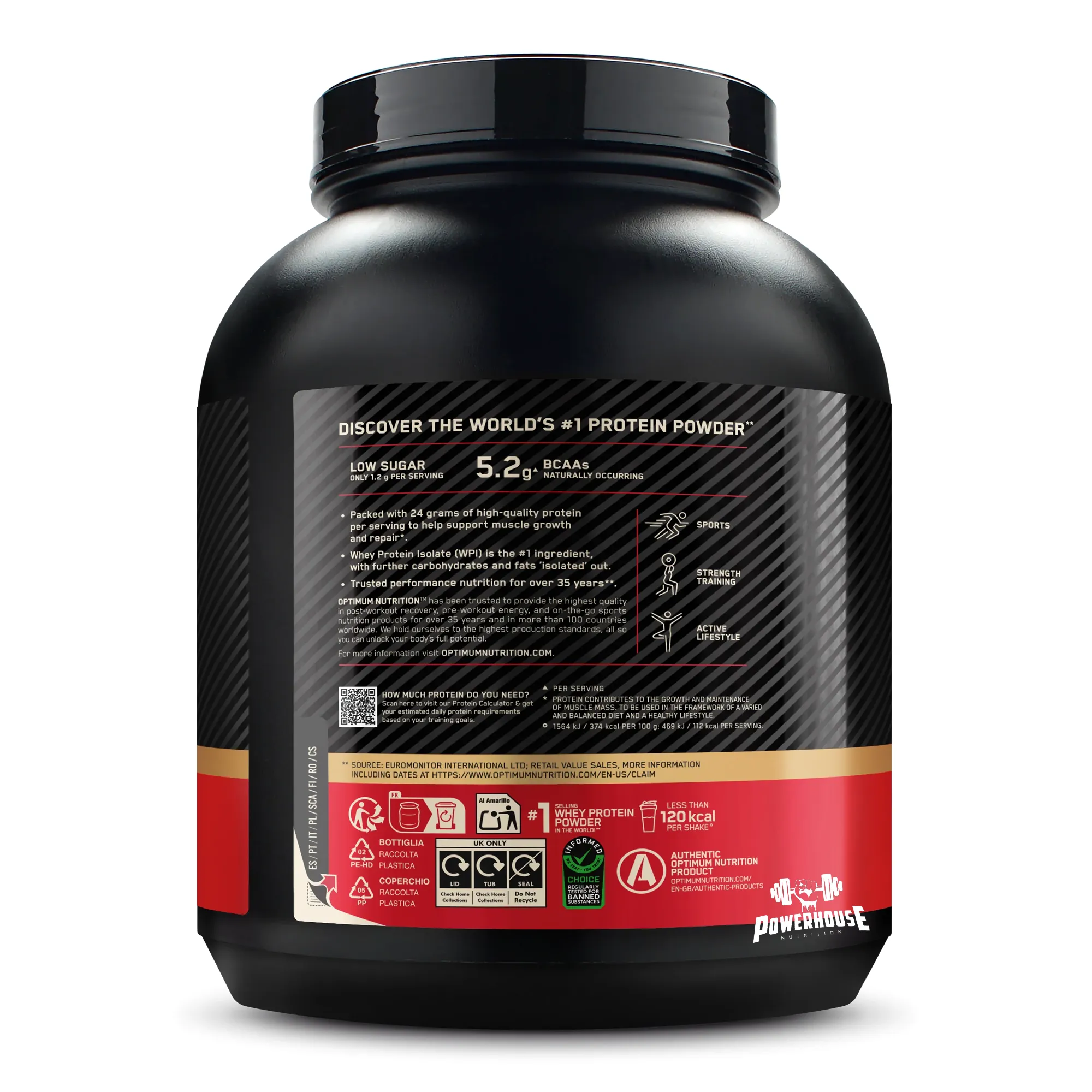 optimum nutrition gold standard 100% whey protein 2kg powerhouse nutrition