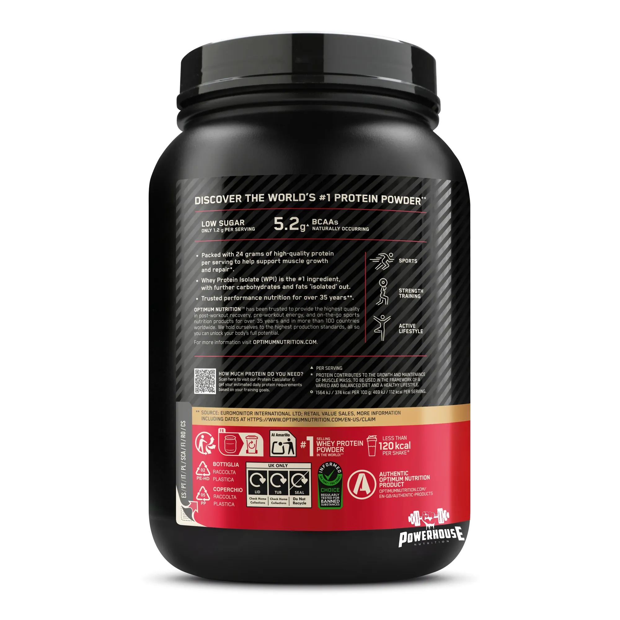 optimum nutrition gold standard 100% whey protein powder 780g mk