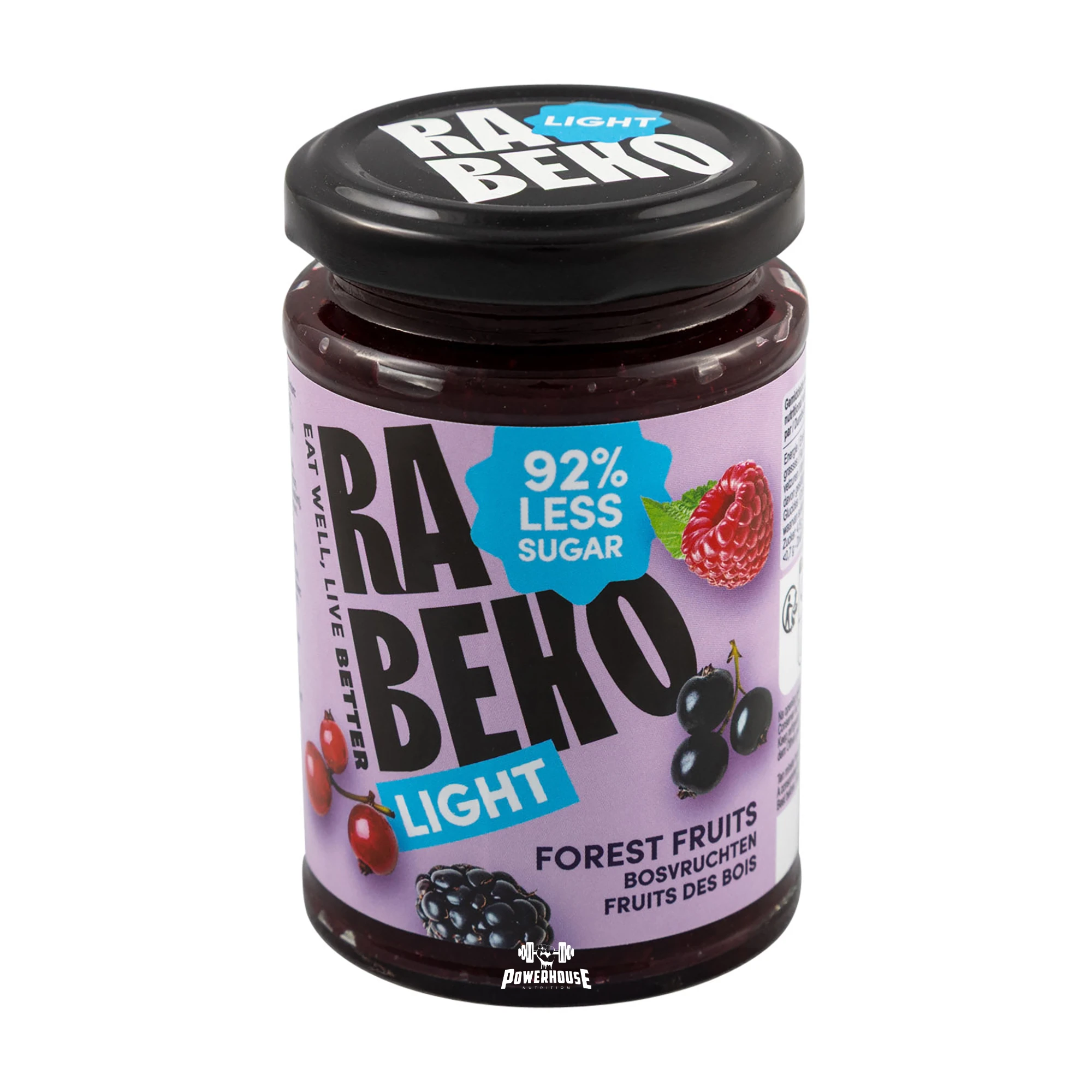 rabeko light jam forest fruits 230g powerhouse nutrition skopje